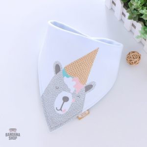 Bavoir bandana ourson pour bébé -