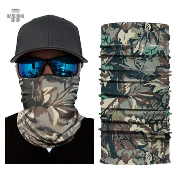 Bandana élastique motif camouflage feuilles pour hommes et femmes