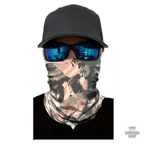 Bandana élastique rose avec motif camouflage unique