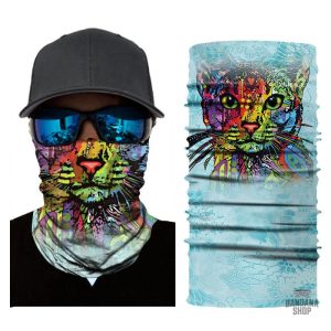 Bandana chat avec motifs multicolores,