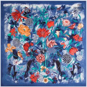 Bandana chevaux et fleurs design