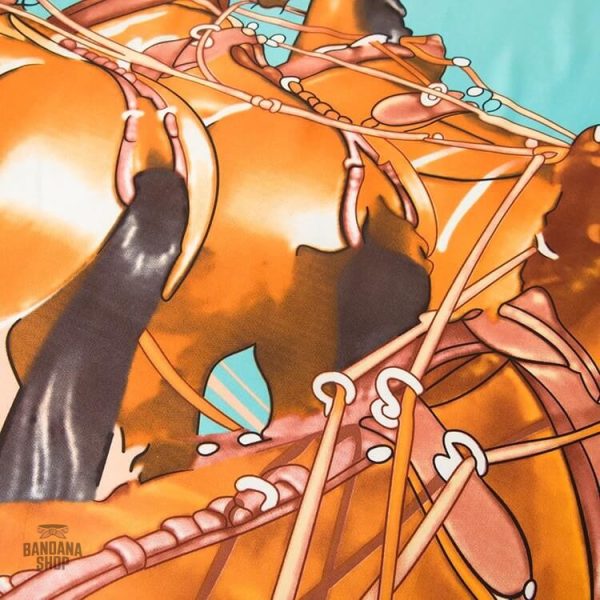 Accessoire en tissu doux avec chevaux stylisés