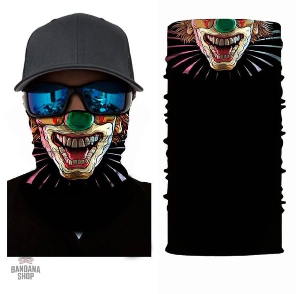 Bandana élastique coloré avec motif clown pour enfants et adultes