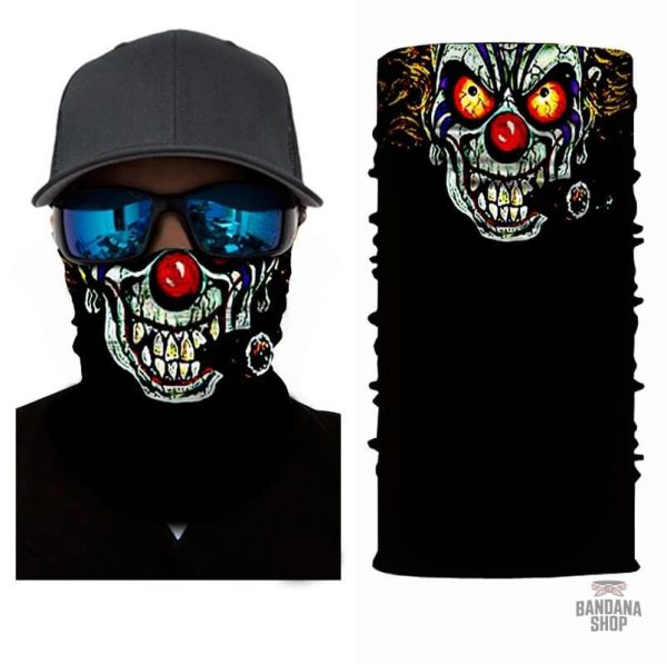 Bandana élastique inspiré du style mafieux, motif clown unique