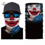 Bandana élastique avec motif clown triste, original et fun