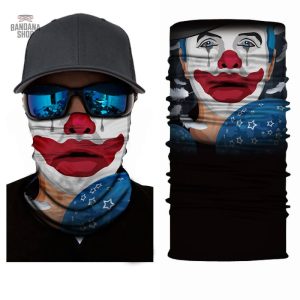 Bandana élastique avec motif clown triste, original et fun
