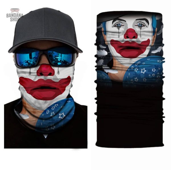 Bandana élastique avec motif clown triste, original et fun