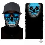 Bandana élastique avec motif crâne bleu