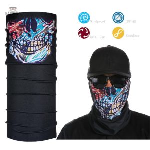 Bandana élastique avec crâne, parfait pour les fans de rock