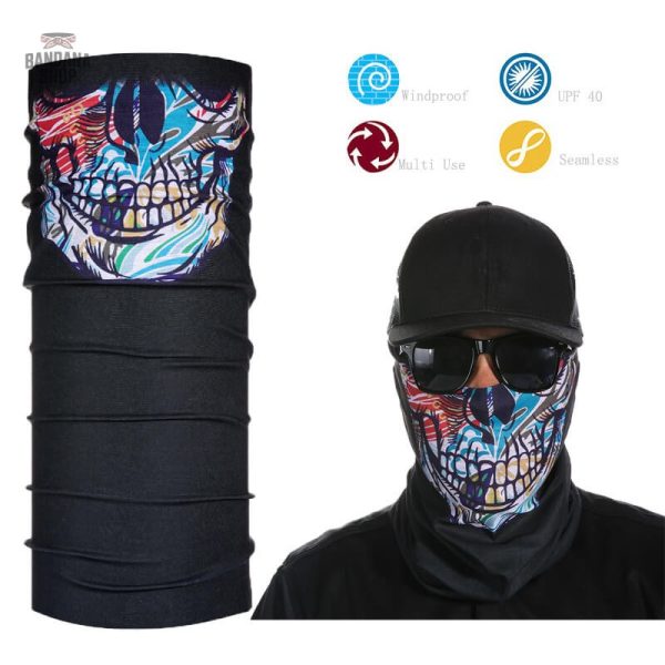Bandana élastique avec crâne, parfait pour les fans de rock
