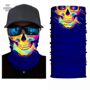 Bandana Élastique avec motif crâne fluo