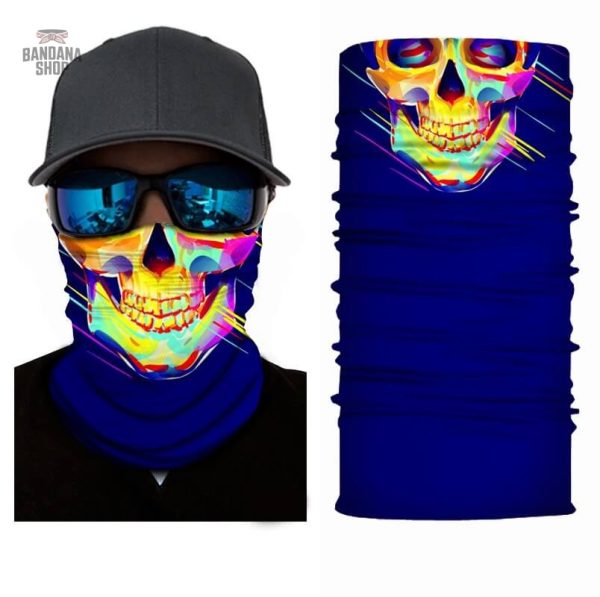 Bandana Élastique avec motif crâne fluo