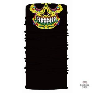 Bandana Crâne Mexicain en jaune élastique