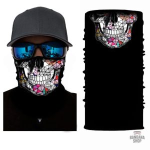 Bandana élastique avec motif Crâne Mosaïque,