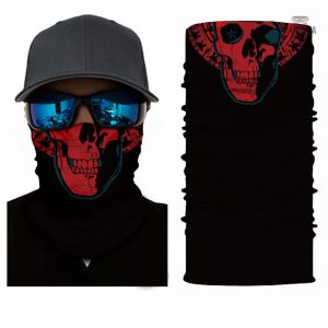 Bandana élastique Crâne Rouge, parfait pour un look tendance