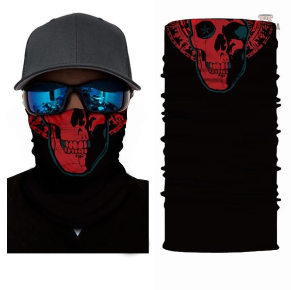 Bandana élastique Crâne Rouge, parfait pour un look tendance