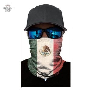 Accessoire mode : bandana drapeau mexicain élastique