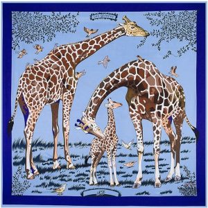 Accessoire mode en tissu avec girafes