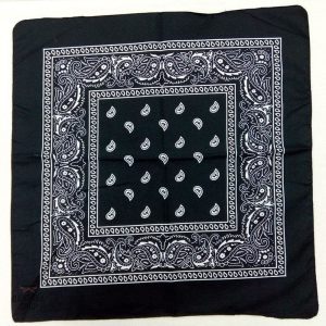 Accessoire mode femme, bandana noir polyvalent