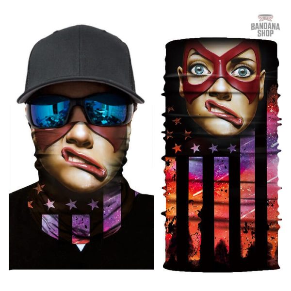 Bandana avec motif Héroïne Masquée élégant