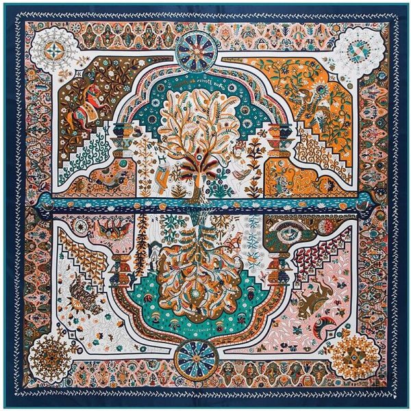 Bandana coloré avec motifs de jardin -