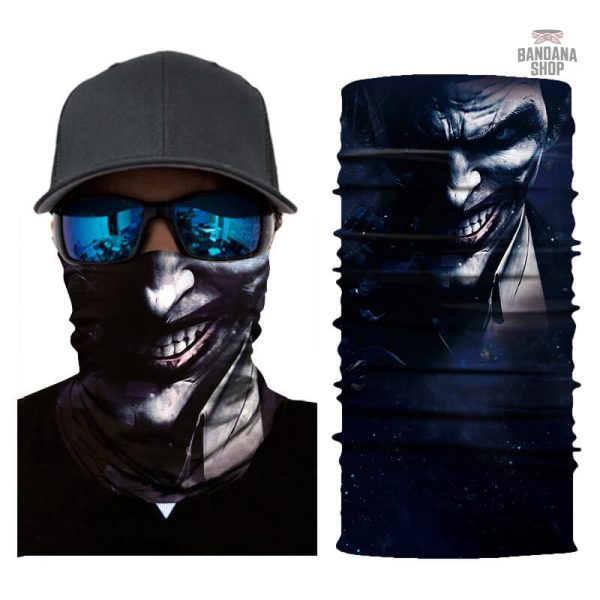 Bandana noir élastique style Joker