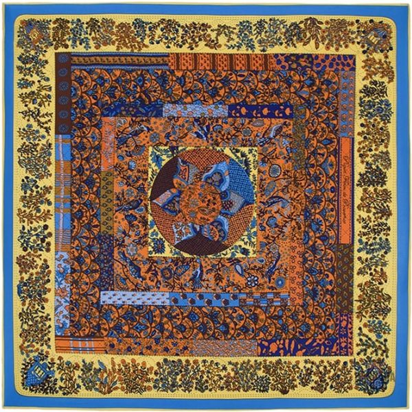 Bandana élégant à motifs floraux et labyrinthiques