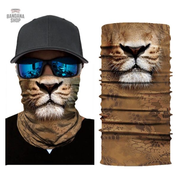 Bandana élastique avec motif Lion Museau pour un look unique
