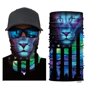 Bandana élastique motif lion spectral