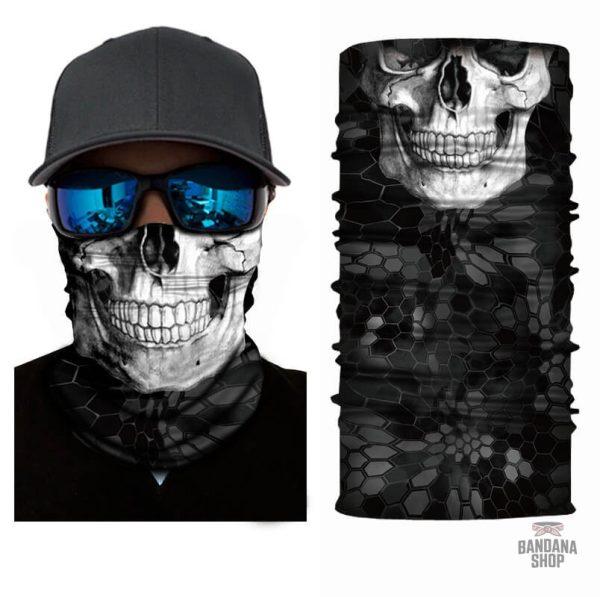 Bandana élastique avec motif tête de mort