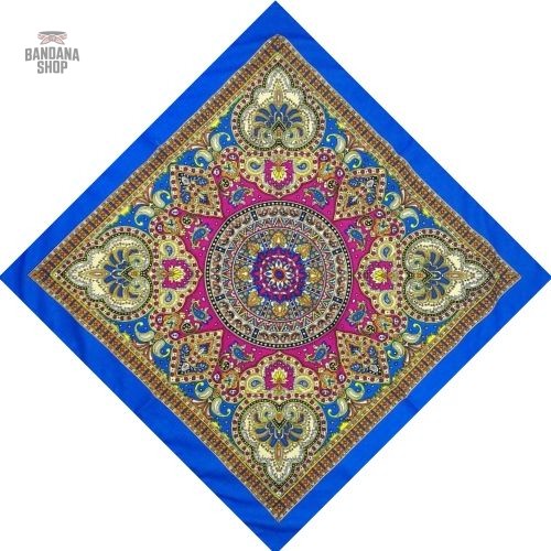 Bandana Motif Indien Bleu