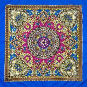 bandana motif indien bleu 2