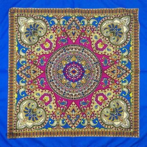 bandana motif indien bleu 2