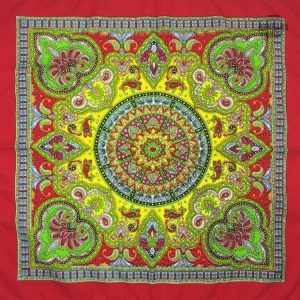 bandana motif indien rouge 2