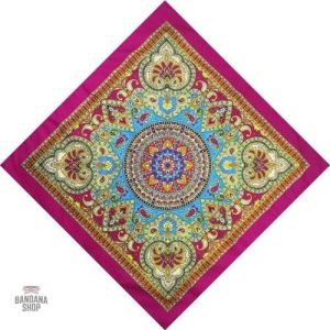 Bandana violet motif indien pour homme