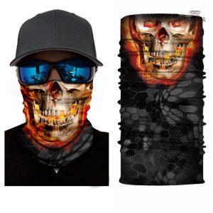 Accessoire moto, bandana tête de mort élastique