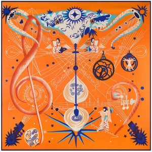 Accessoire mode bandana avec motifs musicaux uniques