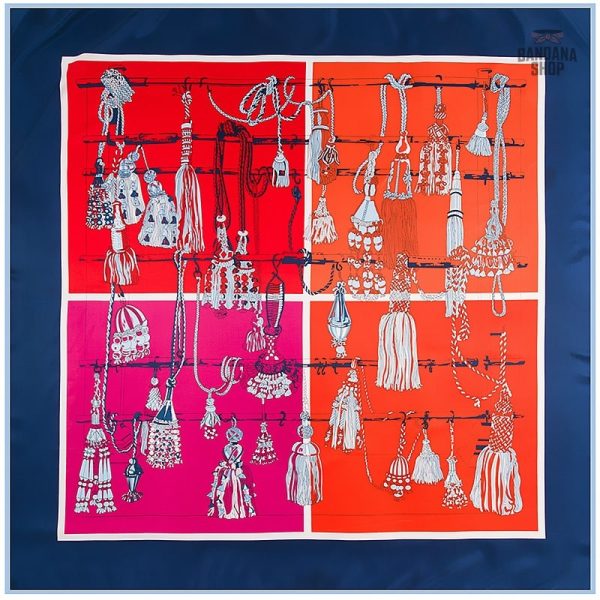Élégant bandana avec nœuds et pompons pour femme