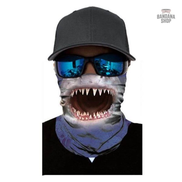 Accessoire bandana avec motif requin, élastique et confortable