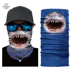 Bandana élastique au design requin unique