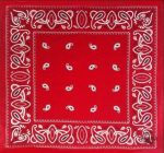 Accessoire mode homme : Bandana rouge à motif paisley
