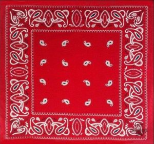 Accessoire mode homme : Bandana rouge à motif paisley