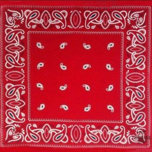 Accessoire mode homme : Bandana rouge à motif paisley