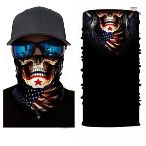 Accessoire mode : bandana avec motif squelette unique