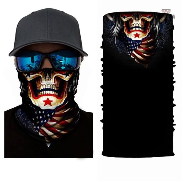 Accessoire mode : bandana avec motif squelette unique