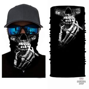 Bandana élastique avec motif squelette fumeur