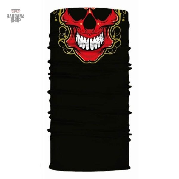 bandana-squelette-rouge-1 Bandana Squelette Rouge élastique pour un style unique