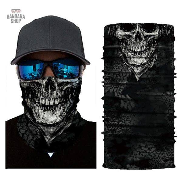 Bandana élastique avec motif tête de mort