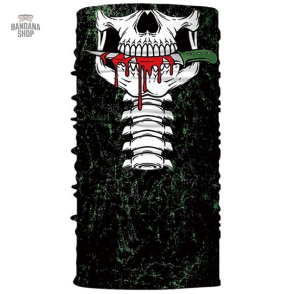 bandana-tete-de-mort-couteau-1 Bandana élastique tête de mort et couteau