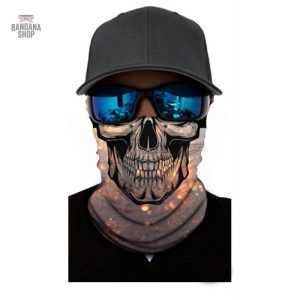 Accessoire bandana élastique avec motif tête de mort